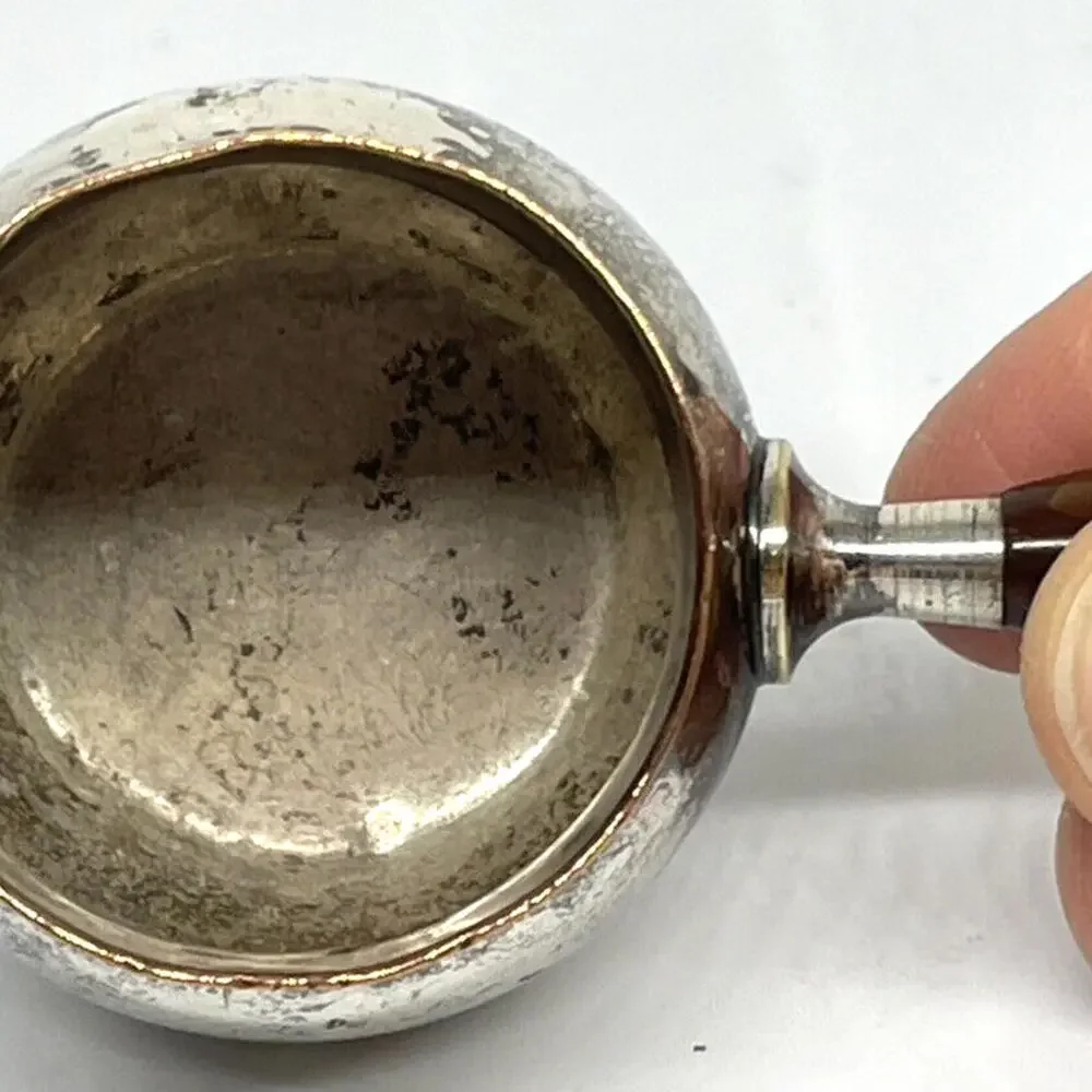 Silver Plate Mini Pot Salt Cellar Warm Butter‎ Saucer EG Webster and Son RARE